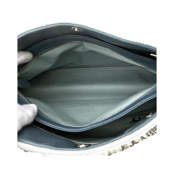 Pre Loved Chanel Large Tricolor Caviar Just Mademoiselle Bowling Bag Women Blue - Picture 5 of 8